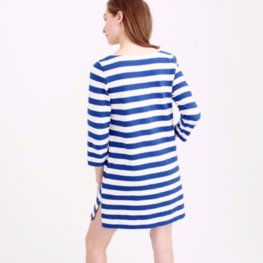 J. Crew Blue and White Rugby Stripe Tunic Dress